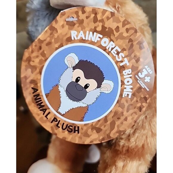 Rainforest Plush Black Capped Squirrel Monkey with Tag - Picture 10 of 12
